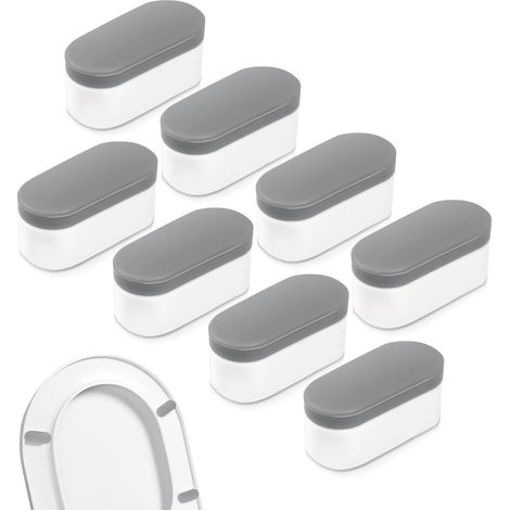 Lot de 8 pare-chocs universels pour siège de toilette pour bidet, entretoises autocollantes pour siège de toilette, coussinets de bidet qui empêchent de glisser et de vaciller pour la maison (1/5)