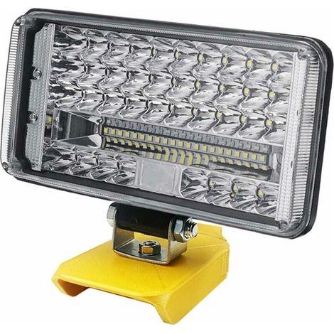 – Lampe torche LED rechargeable 204W 8600 LM – Compatible batteries DeWalt XR 18V/20V – Tête pivotante 130° pour éclairage directionnel (1/5)