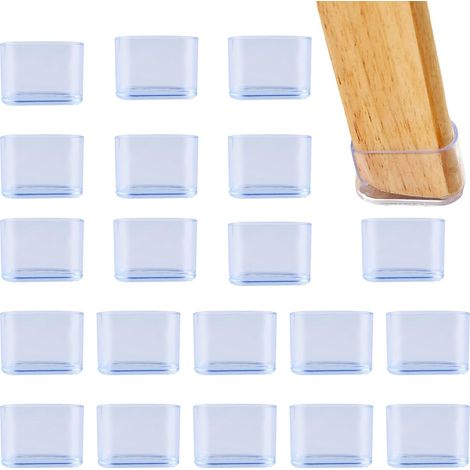 Lot de 20 capuchons de protection pour pieds de chaise - 40 x 20 mm - En plastique - Ovales - Protection du sol - Pour tubes de chaise, table (1/5)