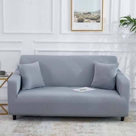 [JAMAIS UTILISÉ] Housse de Canapé 2 Place 145-185cm Couverture Canapé avec Accoudoirs Moderne Couvre Canapé Elastique Universelle Revêtement de Canapé Housse de Protection Gris clair (1/4)
