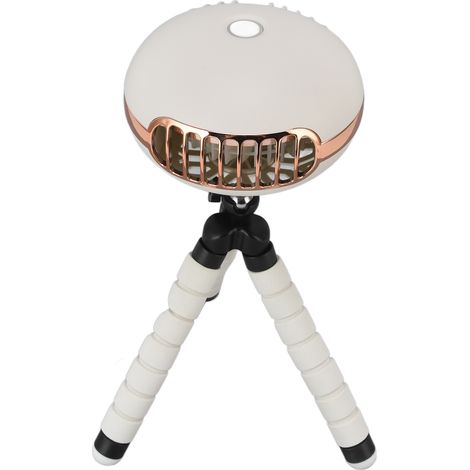 Kinderwagenventilator, Mini-Quallenventilator, wiederaufladbar per USB, multifunktionaler Ständer, weißer tragbarer Ventilator mit eingebautem Akku (1/5)