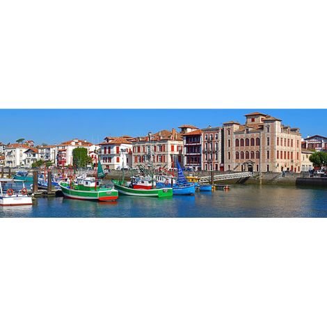 Tableau sur toile port de Saint Jean 45x135 cm - Impression sur Toile Murale Décorative - Image imprimée en HD sur Toile - Toile sur Châssis en Bois FSC - Fabriqué en France (1/4)