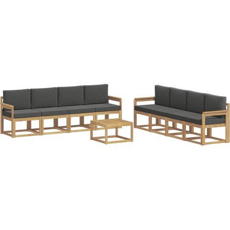 Outdoor-Sofagarnitur 9 stk. Weiß und Anthrazit vidaXL (1/5)