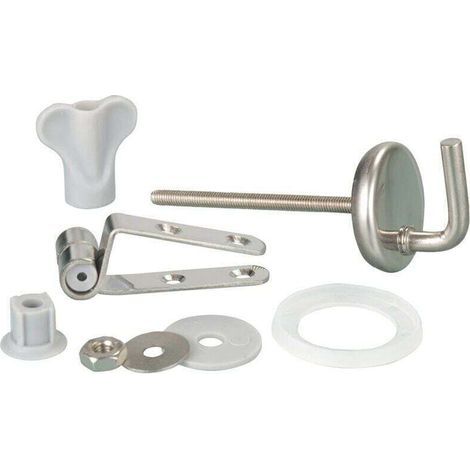 Fixation abattant WC, pièce détachée pour abattant WC Fix Clip avec fixation inox, Kit de 15 fixations pour abattant WC, acier inoxydable, mat (1/5)