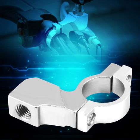 Support rétroviseur moto 10mm, adaptateur de montage guidon, bride argent pour rétroviseur (1/5)