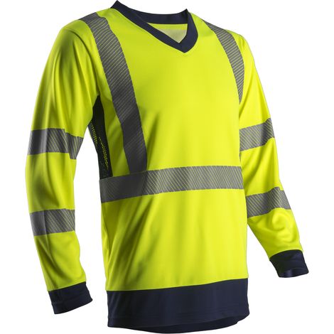 T-shirt manches longues haute visibilité Coverguard SUNO SUNA Jaune / Marine S (1/2)