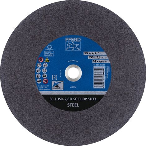 PFERD Trennscheibe Metallkreissäge T 350x2,8x25,4 mm Leistungs-Li. SG CHOP STEEL für Stahl (1/5)
