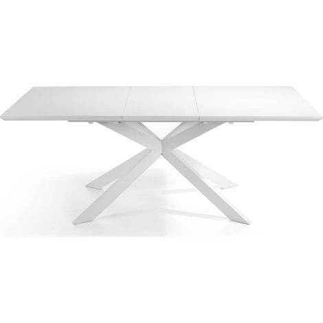 Mesa extensible acabado blanco Brenda, 160/210 x 90 x 76 cm (largo x ancho x alto) (1/4)