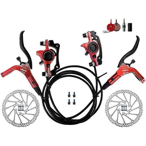 Kit de freins à disque hydrauliques TANKE pour VTT, rotors de 160 mm, étriers à huile, fixation avant et arrière, collier de serrage 22,2 mm, support de guidon en A. (1/5)