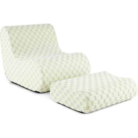 Sitzsack mit ottomane hochdichter schaumstoff grun