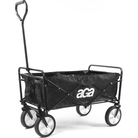 Aga Bollerwagen Gartenwagen faltbar mit Griff & Getränkehaltern bis 80 kg, Handwagen Outdoor  MR 4610 Black (1/5)