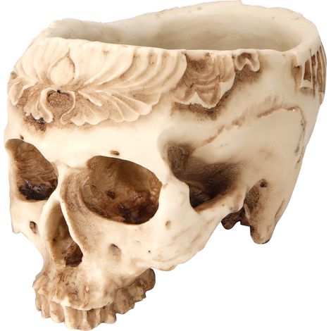 Totenkopf-Blumentöpfe, Pflanzgefäße aus Kunstharz, personalisierte Wohnaccessoires, Bar-Ornamente (1/5)