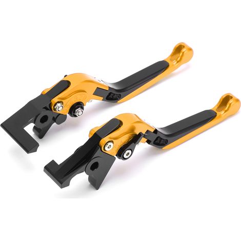 2 CNC-gefräste, verstellbare Motorradbrems- und Kupplungshebel aus goldfarbener Aluminiumlegierung, Ersatz für FORZA 250/300/350 (2018-2021) (1/5)