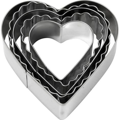 Emporte pièce - Coeur - 5 pcs - Inox - Compatible lave-vaisselle - Découpoirs créatifs