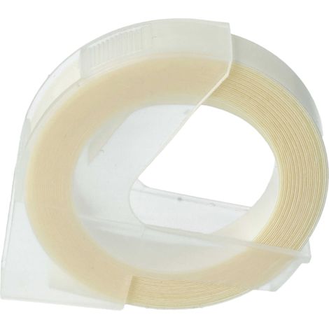 vhbw 3D Embossing Label Tape Replacement for Dymo 0898100, S0898100, 520101 for Label Printer 3m x 9 mm, White on Transparent (1/4)