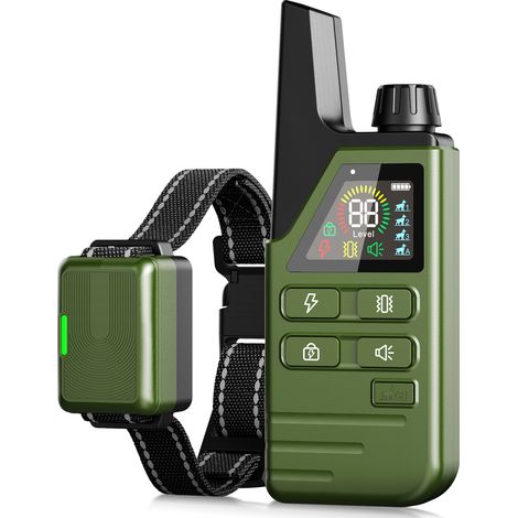 collier dressage chien avec télécommande– Collier électrique pour chien avec télécommande, portée de 4500 pieds, collier d'éducation et de dressage,rechargeable