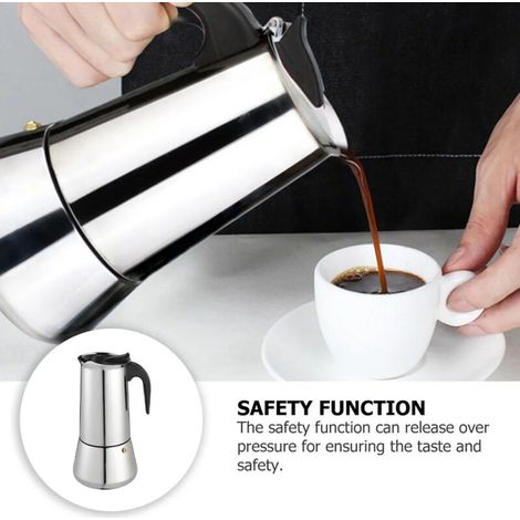 Cafetière électrique en acier inoxydable pour usage domestique. Cette cafetière est pratique pour préparer du café. (1/3)