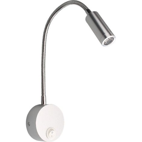 Lampe de lecture murale de 3 watts avec base couleur sable, interrupteur et câble flexible (1/4)