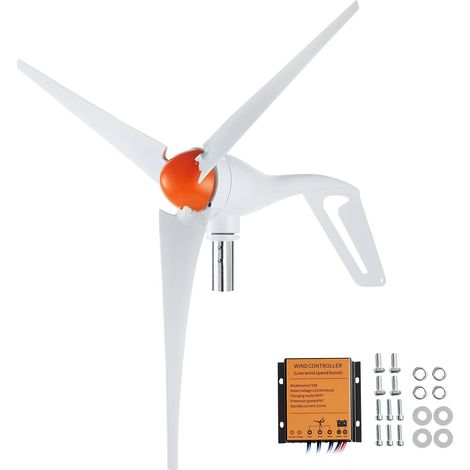 Kit générateur d'éolienne, 500 W générateur d'énergie éolienne 12 V 3 pales contrôleur MPPT direction du vent réglable vitesse de démarrage vent 2,5 m/s pour maison, ferme, camping-cars, bateaux (1/5)