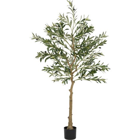 Künstlicher Olivenbaum, 150 cm, künstliche Zimmerpflanze, Dekoration für Zuhause, Büro, Wohnzimmer, Schlafzimmer (1/5)