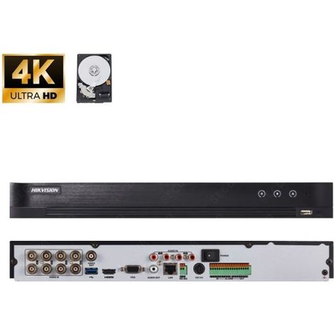 Hikvision DVR HD 8 canali 8MP h.265 pro+ + HDD 1Tb - DS-7208HQHI-M2/S/A