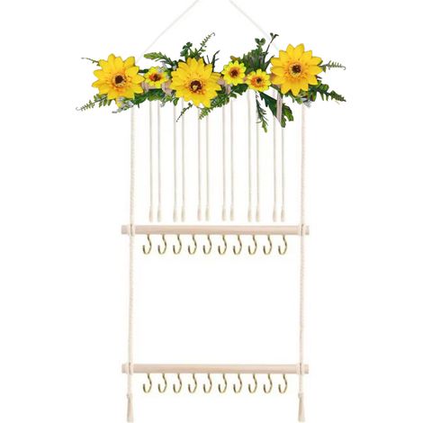 Wandorganizer für Haarspangen und Schmuck von Kindern, aus Jute-Canvas, 35 x 75 cm, mit Wildblumenmuster (1 Stück) – ManoMano Frankreich (1/5)
