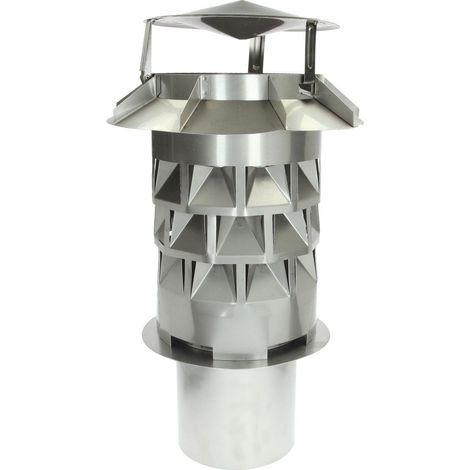 Chapeau de cheminée Windkat diamètre 200, avec manchon d'enfichage carré, 196 mm