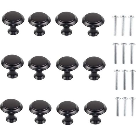 Boutons de Porte de Placard,12 Pièces Alliage d'aluminium Poignée de Meuble Cuisine Ronde en Forme de Champignon pour cuisine,armoire,placard,tiroir,chambre à coucher,meubles de salle de bains. GROOFO