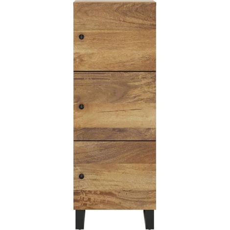 Buffet de Salle à Manger 3 Portes en Bois de Manguier et Métal, Meuble de Rangement Style Industriel 40x33x110 cm (1/5)