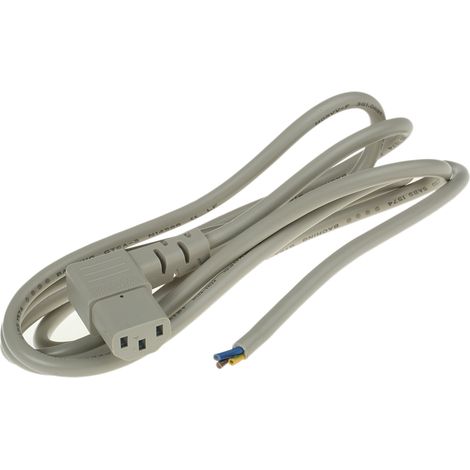 Câble d'alimentation, Gris, Connecteur Sans bornes vers C13, IEC, 250 V / 10 A, 2m ( Prix pour 1 )