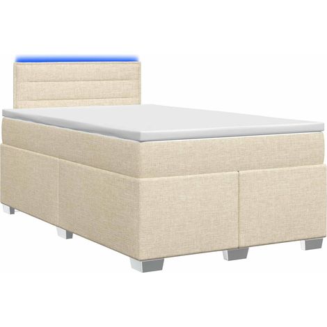 Maison Exclusive - Letto con Box Spring, Materasso e LED Crema 120 x 200 cm (1/5)