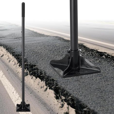 Pilon en acier - 20,32 x 20,32 cm - Avec poignée de 145 cm - Presse-béton - Presse-terre manuel - Pour le nivellement, le montage au sol, la réparation de pavés (1/5)