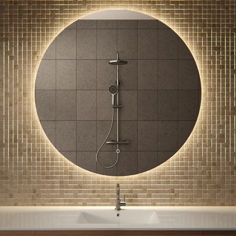 Runder, rahmenloser LED-Badezimmerspiegel 120 cm – 3 dimmbare Lichtmodi – Antibeschlagfunktion – IP44 wasserdicht und Touch-Bedienung – rostbeständig (1/5)