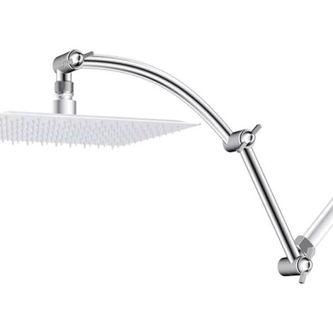 SJLERST Bras Douche,Acier Inoxydable D'extension de Douche Accessoires pour Bras de Douche Tube D'extension Bras de Courbé Extension Bras de Douche (Argenté)