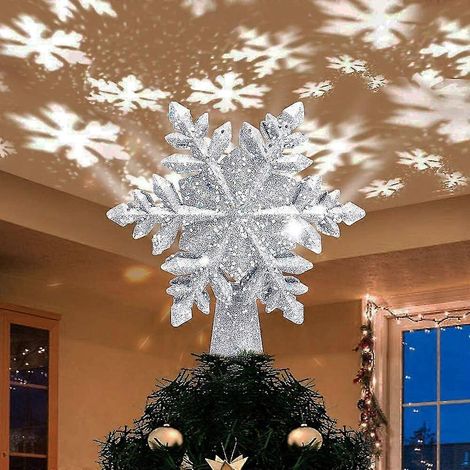 Lumières de sapin de Noël, projecteur de flocons de neige lumineux à LED avec projection pour décoration intérieure et extérieure (1/5)