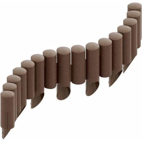 Palissade de jardin marron 2,3 m – Hauteur 14,5 cm – Résistante aux UV et au gel – 34041 –