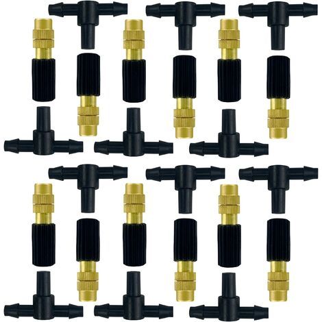 12 Pcs Brass Adjustable Spray Nozzles Drip Irrigation System 4/7 Hose Sprayer for Garden Balcony Watering (1/5)
