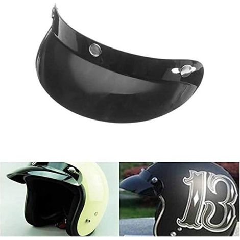 Universal Black 3 Snap Buttons Ecran Pare-Soleil pour Les Casques De Moto Open Face 27Cm/10.6 in (1/5)