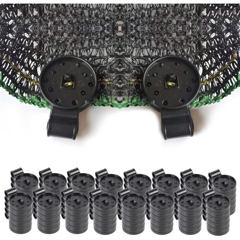 Lot de 100 pinces à tissu robustes – Pince à filet en plastique, pinces à serre, clips à bâche ronde, accessoires de jardin en tissu pour extérieur, pièces réutilisables (1/5)