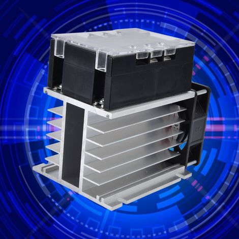 Régulateur de tension monophasé à semi-conducteurs, régulateur de tension à thyristor, régulateur de tension alternatif à semi-conducteurs 220-380 V CA SSR-20WA-S avec dissipateur thermique (1/5)