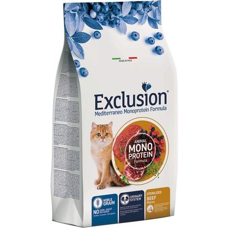 Crocchette Gatto Noblegrain - Sterilised Manzo 300g Exclusion