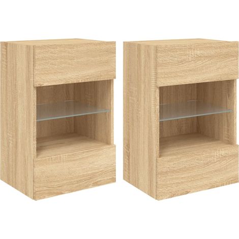 Mobili TV da parete scaffale multimediale credenza TV sala da pranzo soggiorno camera da letto luci LED 2 pezzi rovere Sonoma 40 x 30 x 605 cm marrone 020029174