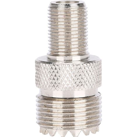 Ensemble de 2 adaptateurs F F Femelle à UHF Femelle, 3x1,5x1,5cm, nickelé, pour antennes et matériel de communication (1/5)