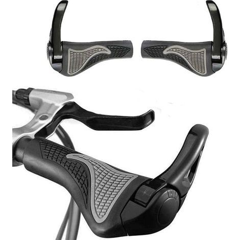 Ergonomische Fahrradlenkergriffe, 1 Paar rutschfeste MTB-Griffe aus Gummi und Aluminium, Cornet Fahrradgriff (1/5)