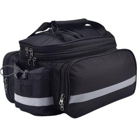 Bolsa para portaequipajes trasero de bicicleta, 27 litros, Funda impermeable para la lluvia, Mochila desmontable para bicicleta, Negra (1/5)