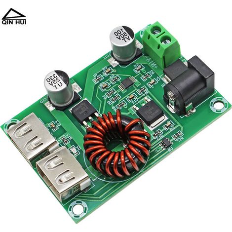 Duales USB DC-DC geregeltes Abwärts-Netzteilmodul für Autos, Schnellladung, 9V/12V/24V/30V Ausgänge auf 5V. (1/4)
