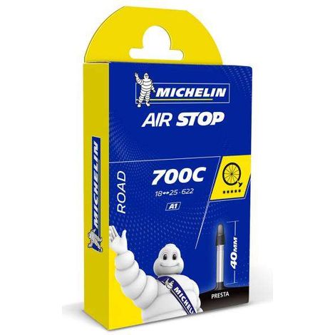 Chambre à air Michelin Airstop 700C (18/25-622) A1 valve Presta 40mm idéal vélo route course