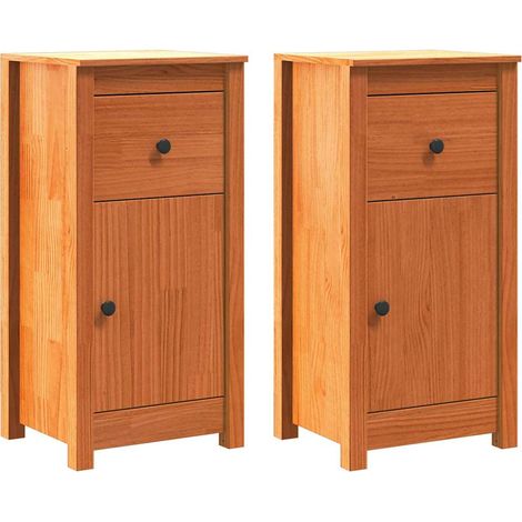 Maison Exclusive - Credenza 2 pcs Marrone cerato 39 x 34,5 x 80 cm Pino massello