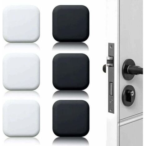 Butée de porte murale blanche/noire 45 mm x 45 mm, lot de 6, butées de porte en caoutchouc auto-adhésives, butées de poignée de porte, butées murales pour poignées de porte contre butées de porte (1/5)