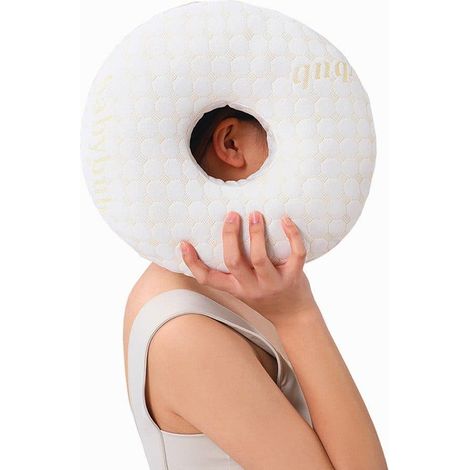 Oreiller d'oreille - Oreiller perforé pour les personnes dormant sur le côté, conception ergonomique, confortable et respectueux des oreilles, soulage la pression sur les oreilles-AquaForge (1/5)